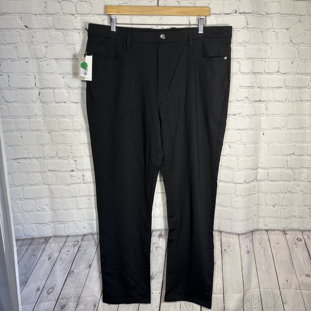 Collars and & Co CEO Tech Pull On Pants‎ Black 40x32 NEW Stretch Golf Athleisure